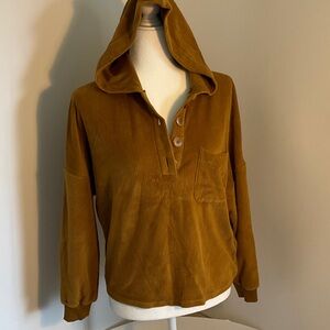 Sezane Mustard Hooded Sweater